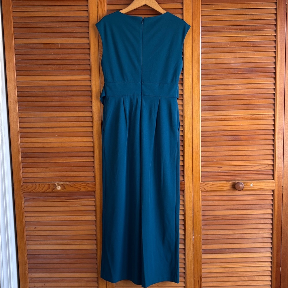 Calvin Klein Green Belted Side Pocket Women's Wide Leg Jumpsuit Size 8 - Picture 3 of 9